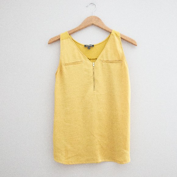 Express Tops - Yellow Express Hudson Tank Gold Tone Hardware